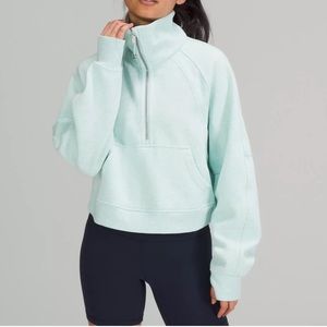 Scuba Oversized Funnel Neck Half Zip M/L mint green